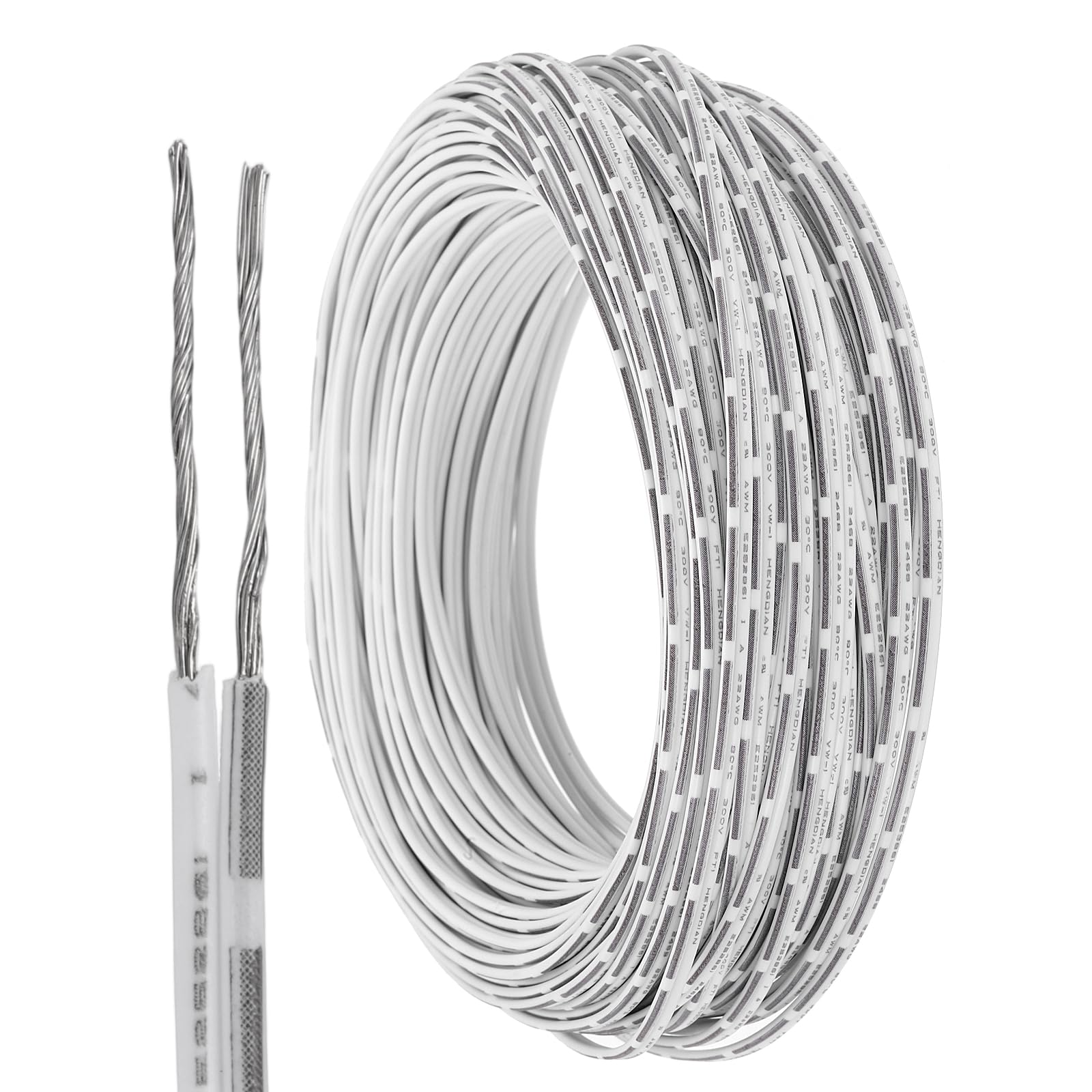 sourcing map 100ft Universal Garage Door Wire, 22AWG 2 Conductor Door Bell Wire Extension Cable Tinned Copper for Control Station & Sensor, Black
