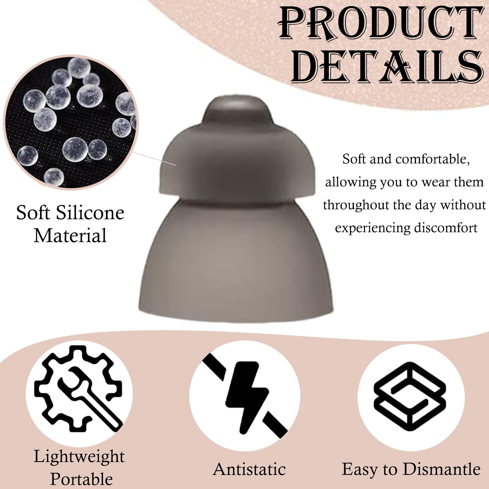 Hearing Aid Domes, Hearing Aid Accessories, 10 Pcs Soft Silicone Open Domes - Image 3