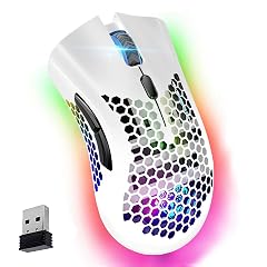 VEGCOO Wireless Gaming Mouse Silent Click Wireless Rechargeable Mouse with Colorful LED Lights and 3 Level DPI 400mah