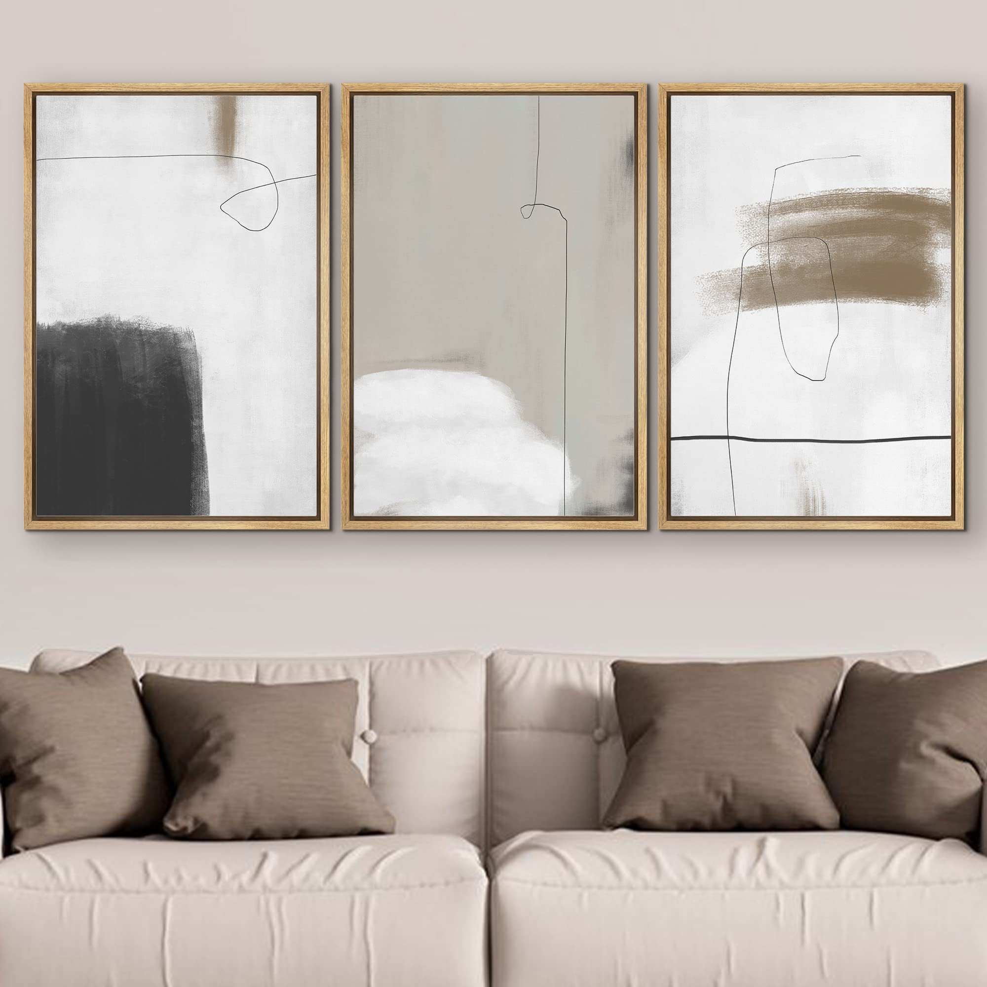 3 Pcs Stampa su tela con cornice Foglie d'oro in marmo Botanico Pittura Quadri su tela Quadri Moderni Poster da parete Camera da letto Soggiorno Decorazioni Pronto da appendere 120x60cm(16x24x3pcs
