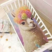 Vista 6 de Fitted Crib Sheets Rainbow Alpaca Balloon Mini Crib Sheets for Boy & Girl Toddler Mattress Sheets Playard Sheet 21216225