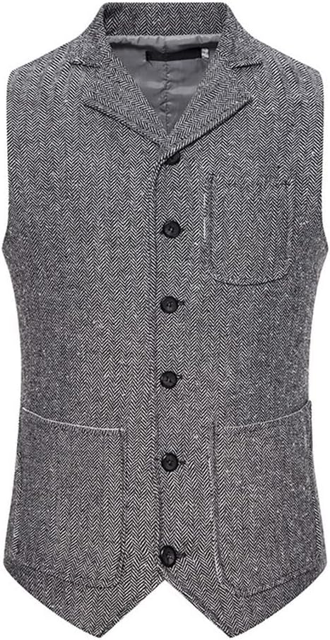 ZADIKOZADIKO Men's Waistcoat, Arrival Dress Vests For Men Slim Fit Mens Suit Vest Male Waistcoat Gilet Homme Casual Sleeveless Formal Business Jacket (Size : L)