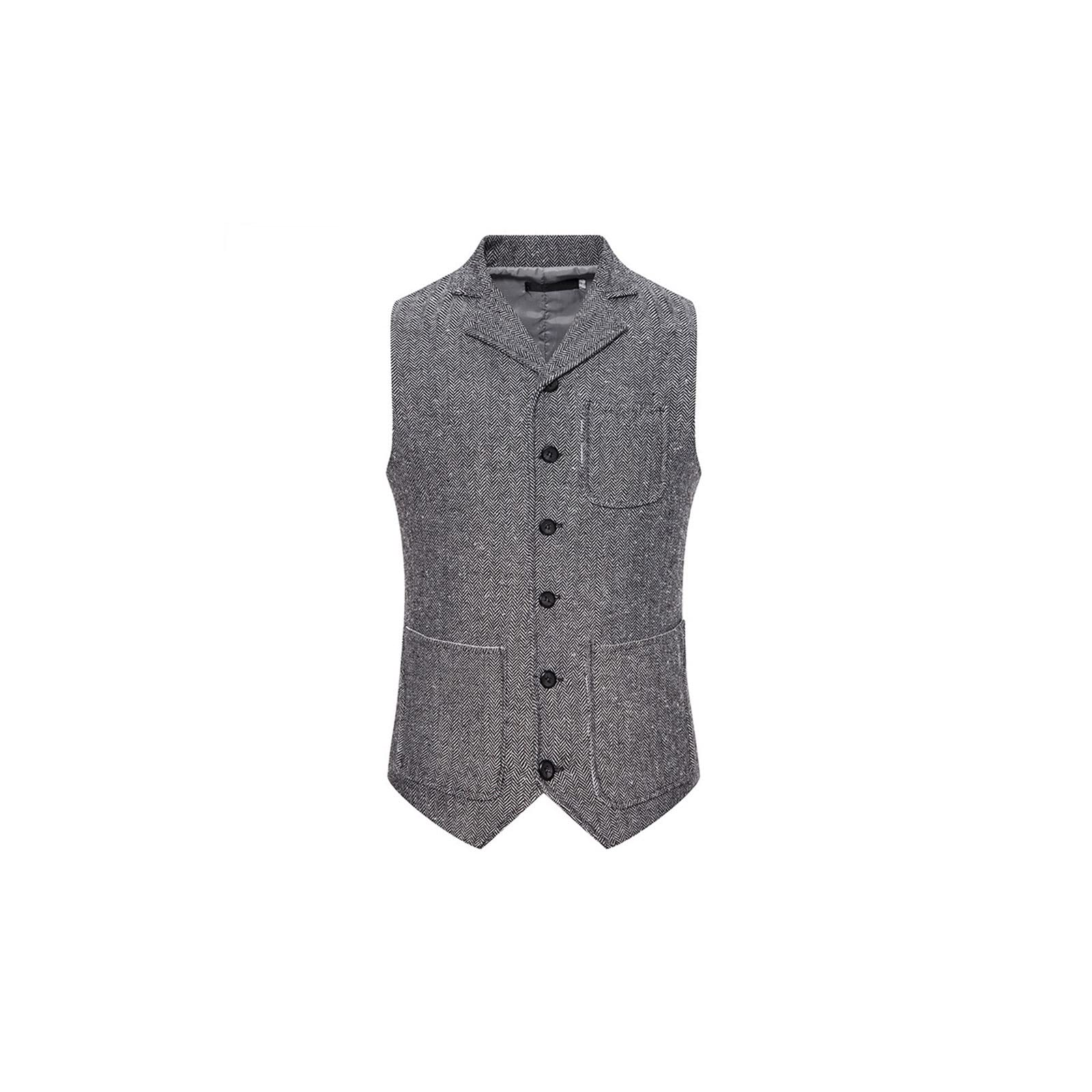 ZADIKOZADIKO Men's Waistcoat, Arrival Dress Vests For Men Slim Fit Mens Suit Vest Male Waistcoat Gilet Homme Casual Sleeveless Formal Business Jacket (Size : L)