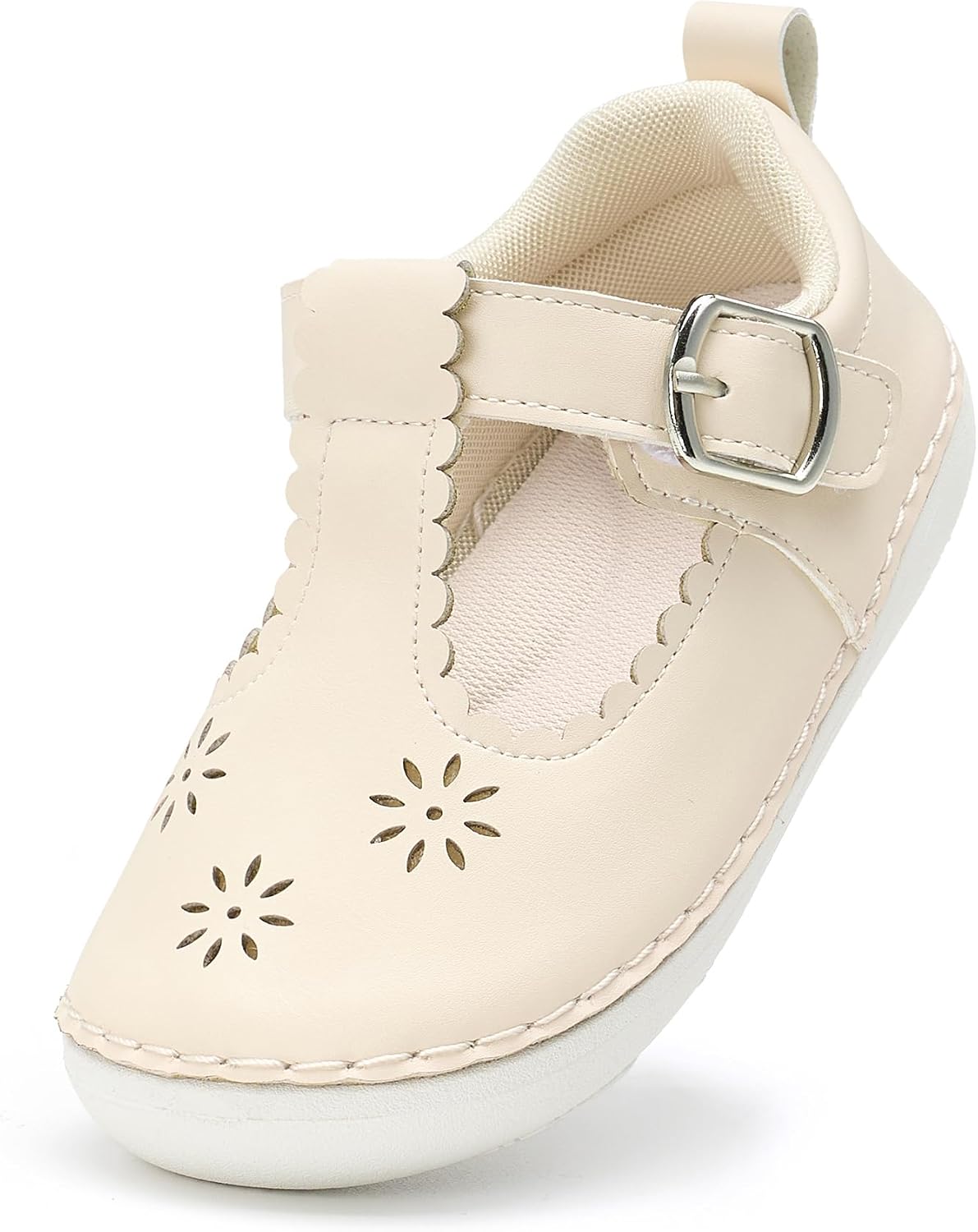 Baby Girl Mary Jane Dress Shoes - Infant Soft Ballet Flats Newborn Walking Shoes for Wedding Party Baptism Holiday