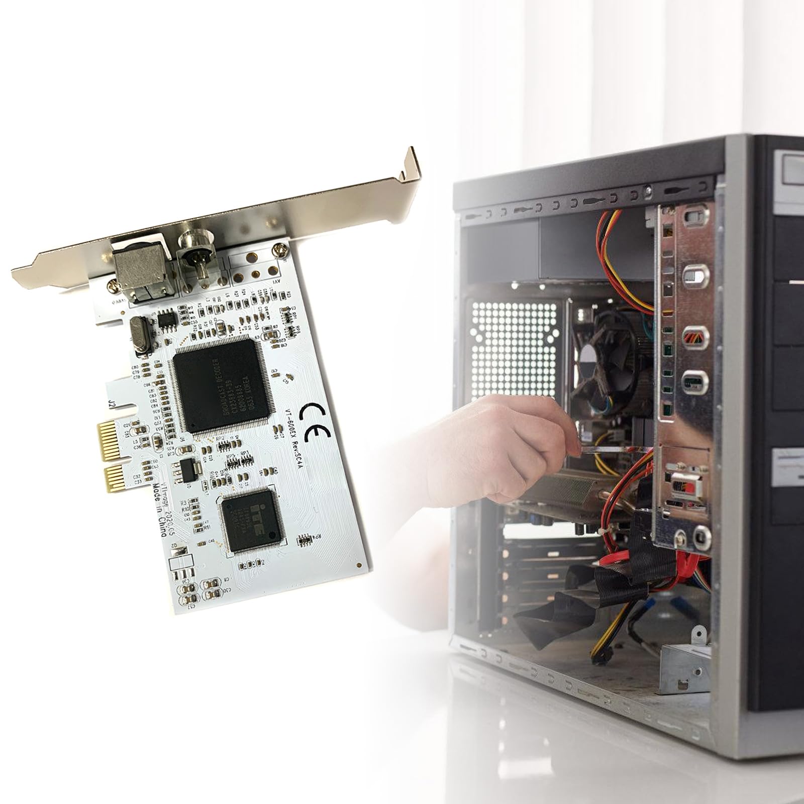 Nawwgy High Clear PCIE Expansion Card 640x480 PCIE Video Capturing Card for Surveillances and Imaging Capturing Card SD Video Capture Card