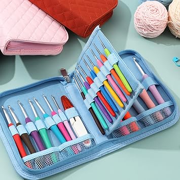 Crochet Hook Storage Bag Empty Crochet Hook Case Multiple Elastic Slots for Crochet Hooks Knitting Tools
