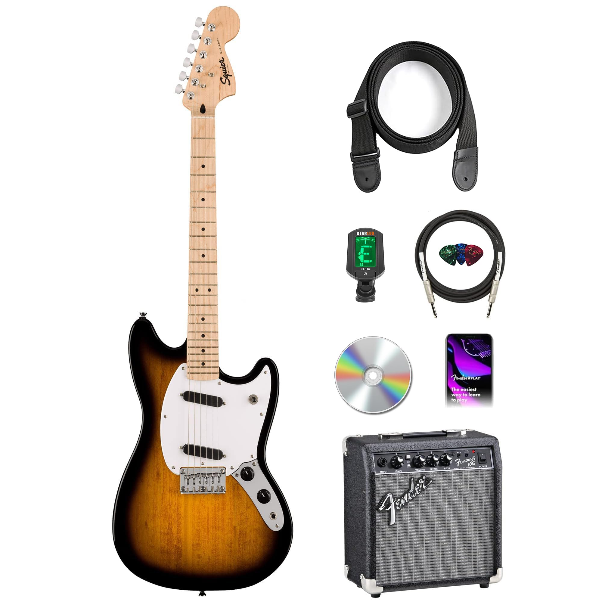 Amazon.com: Fender Squier Sonic Mustang, Maple Fingerboard, SS
