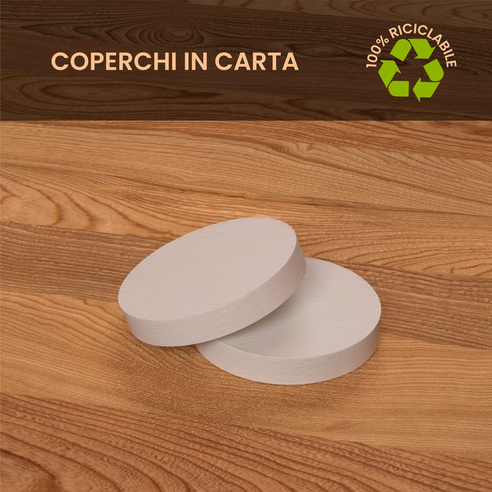 1000 Bicchierini in Carta per caffè 65ml ASPORTO PubCUP con COPERCHIO in carta Bicchieri Ecologici Biodegradabili Monouso Piccoli Asporto Bevande Calde + 1000 coperchi