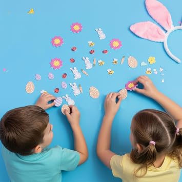 evelay Easter Foam Stickers Pack of 45 Peel & Stick Craft Embellishments