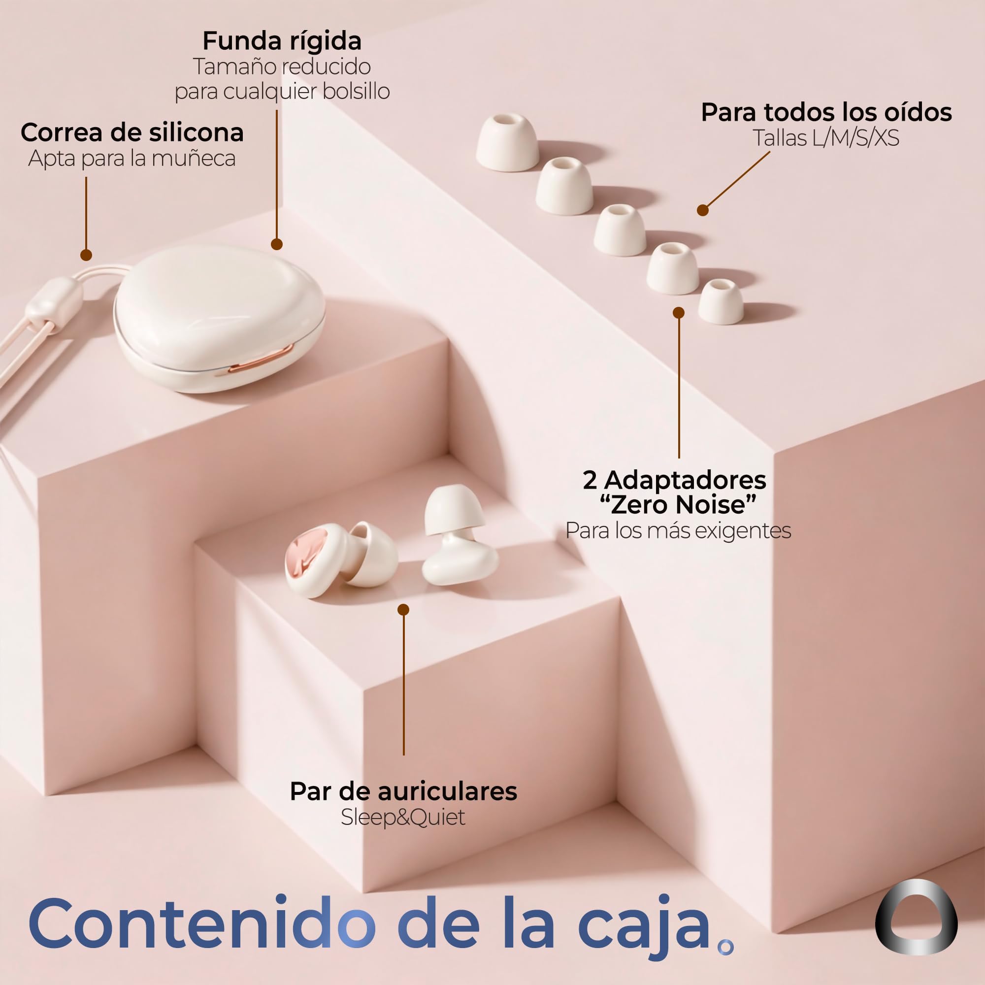 Nexus® Sleep&Quiet Tapones Oídos Ruido Dormir de Lado. Reducción de Ruido 28dB, Silicona Reutilizable, 4 Tallas (XS-L) Concentración, Insomnio y Viajes. Cero Presión AntiRonquidos.