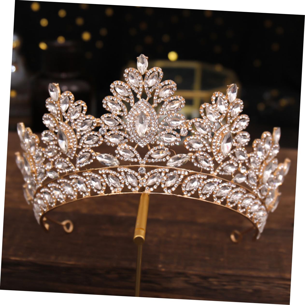 Tiara Transparente para Novia, Tocado de Boda Elegante | Aleación con Pedrería, Diseño Lujoso y Ligero, Brillo Decorativo para Fiestas y Prom