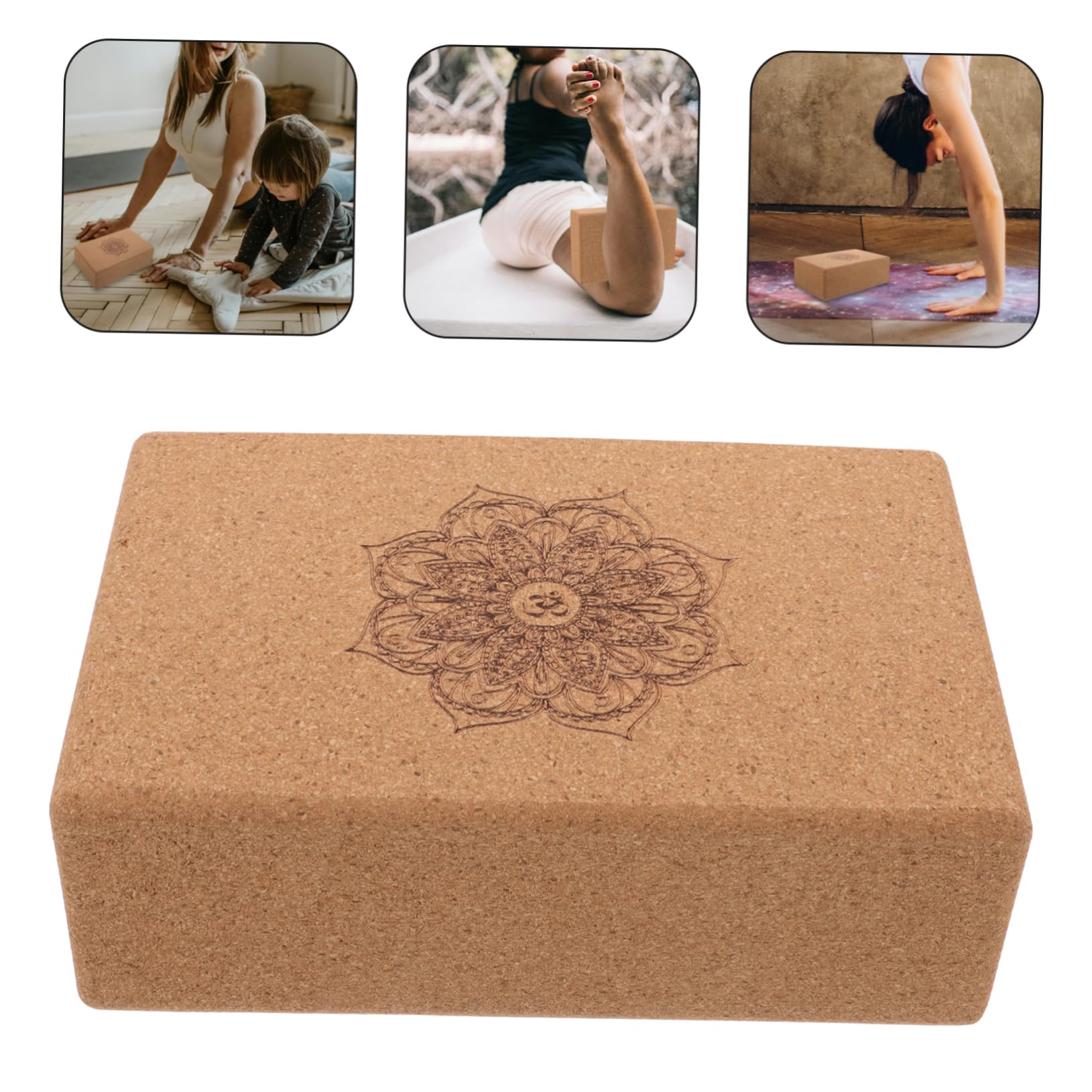 Yoga Trainingsblock aus Kork für Dehnung, Entspannung und Training