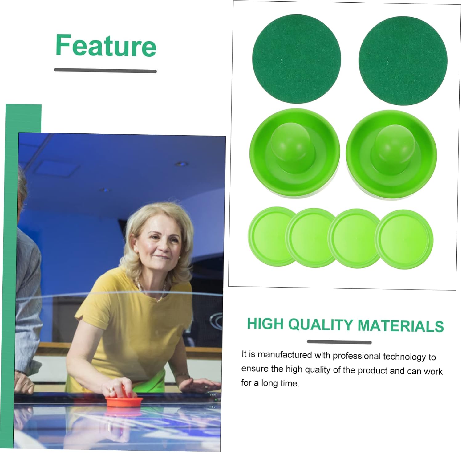 Air Hockey Pusher Set with Pucks Durable Accessories for Game Tables Ergonomic Design for Enhanced Play Experience Replacement for Lost Worn Equipment