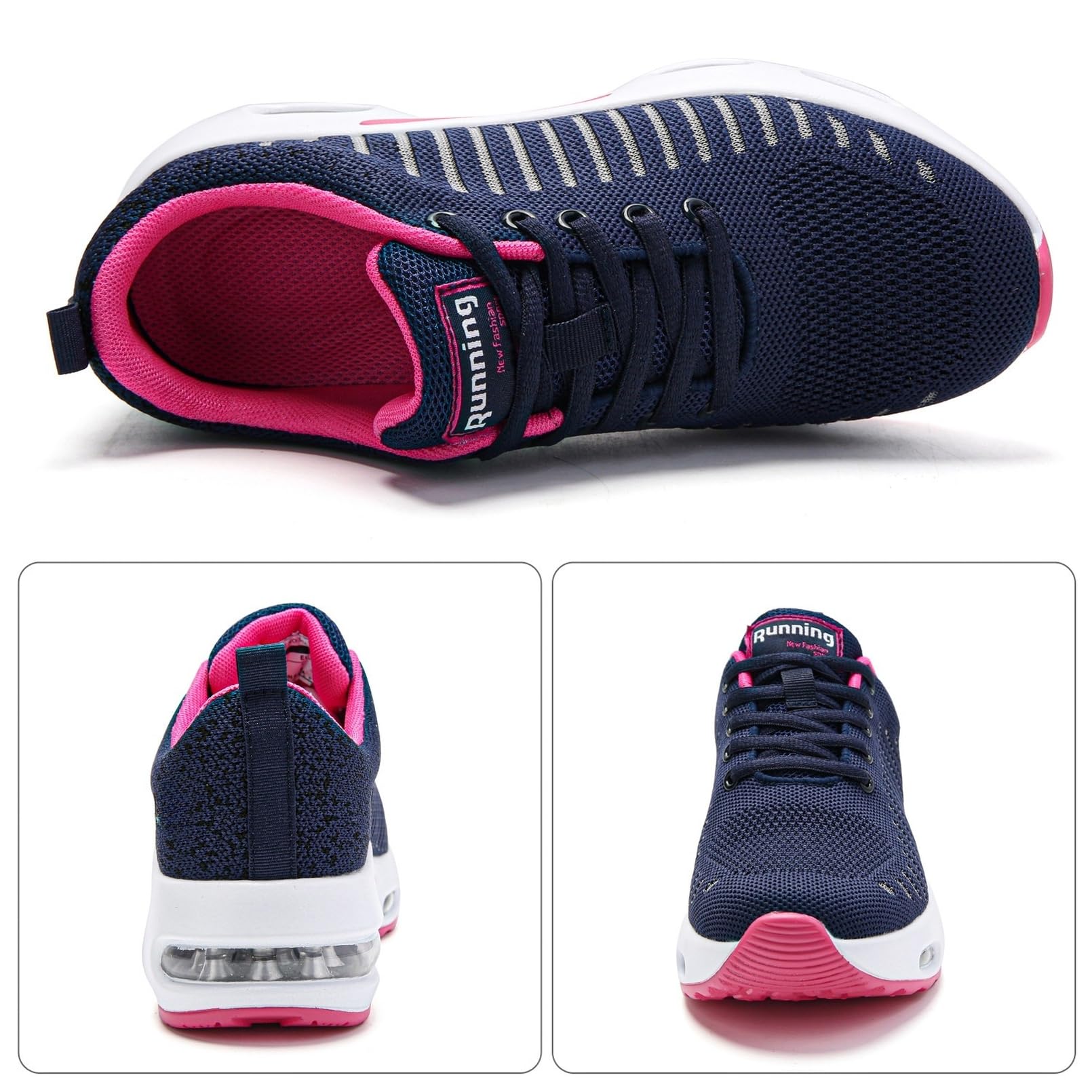 Myztra Femme Baskets Running Coussin Amortissant | Marche, Amortissantes, Légères, Respirantes, Antidérapantes, Confortables, Fitness, Gym, Jogging, Quotidien