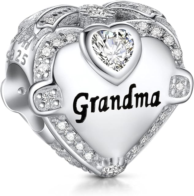 NINGAN Family Charm for Bracelet - Mothers Day & Birthday Gifts for Women 925 Sterling Silver Heart Cubic Zirconia Bead for Necklace