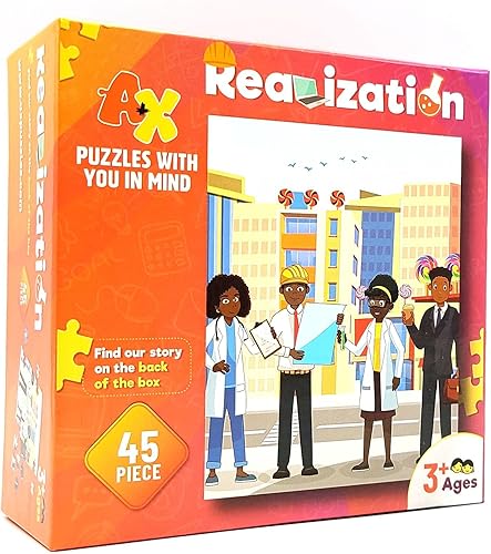A+X - Rompecabezas de realización para niños, 45 piezas, rompecabezas motivacionales para el aprendizaje de niños pequeños, rompecabezas educativo