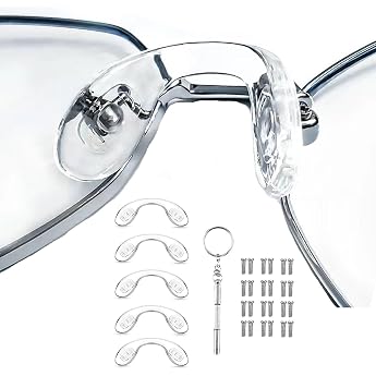 5 Pieces Glasses Nose Pads U Shaped Glasses Nose Pads Screw-in Glasses Nose Pieces Soft Silicone Nose Pad for Glasses Sunglasses Size L