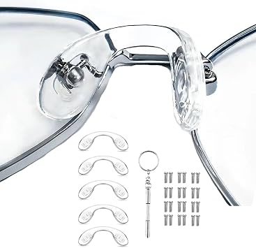 5 pcs Eyeglasses Nose Pads,U Shaped Eyeglasses Nose Pads Screw-in Eyeglass Nose piece Soft Silicone Nose pad for Eye Glasses Sunglass Eyewear,L Size