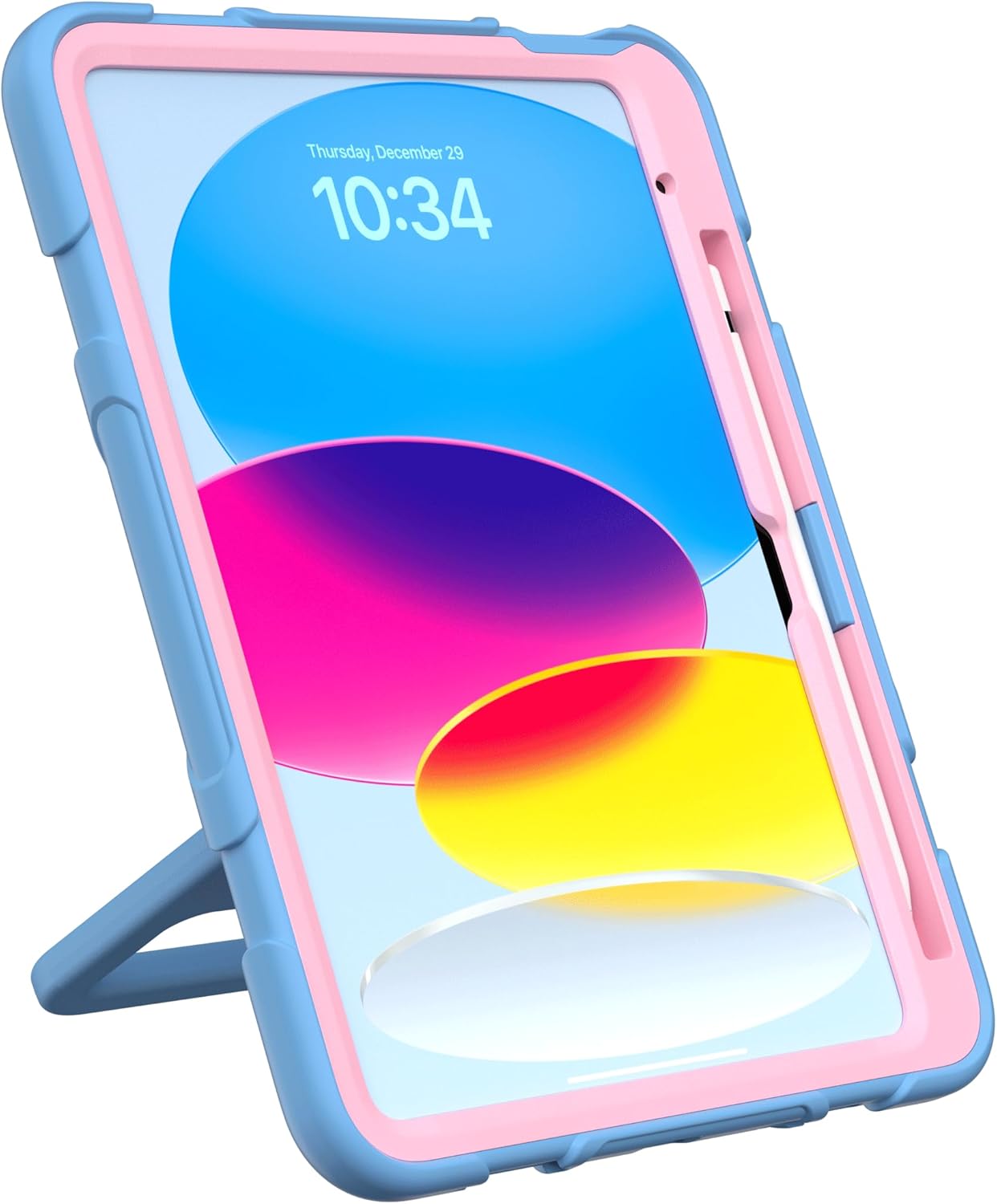 DTTO for iPad A16 Case, iPad 11th / 10th Generation Case (2025/2022), 360 Degree Rotating Stand with Pencil Holder and Shoulder Strap, Y