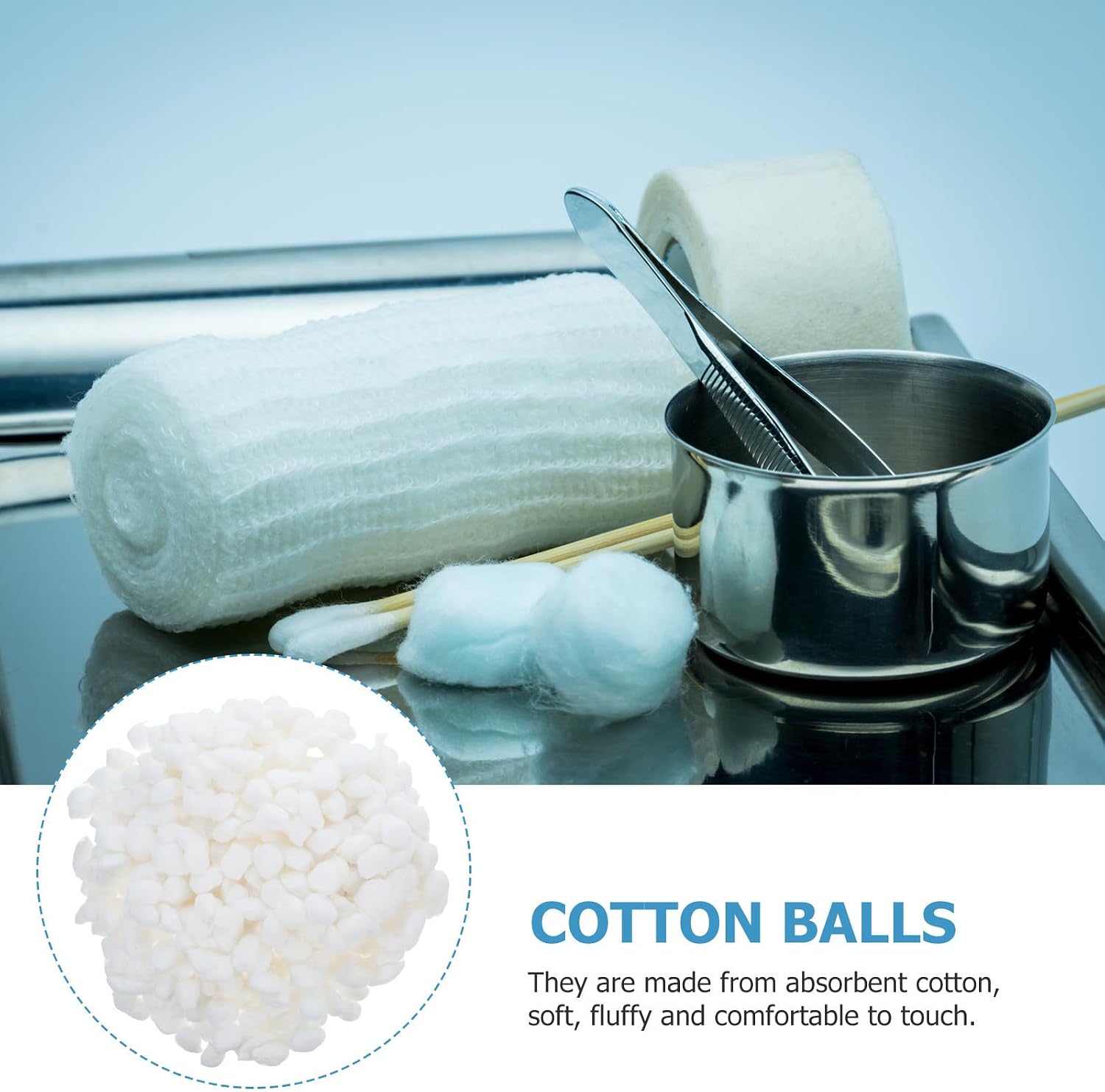 400pcs Disposable Cotton Balls Pure Cotton White for Makeup Removal