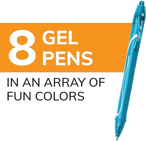 Miniatura 3 de BIC Gelocity - Bolígrafos de gel con temática oceánica de secado rápido, punta media (0.028 in), juego de 8 bolígrafos de gel de colores para tomar