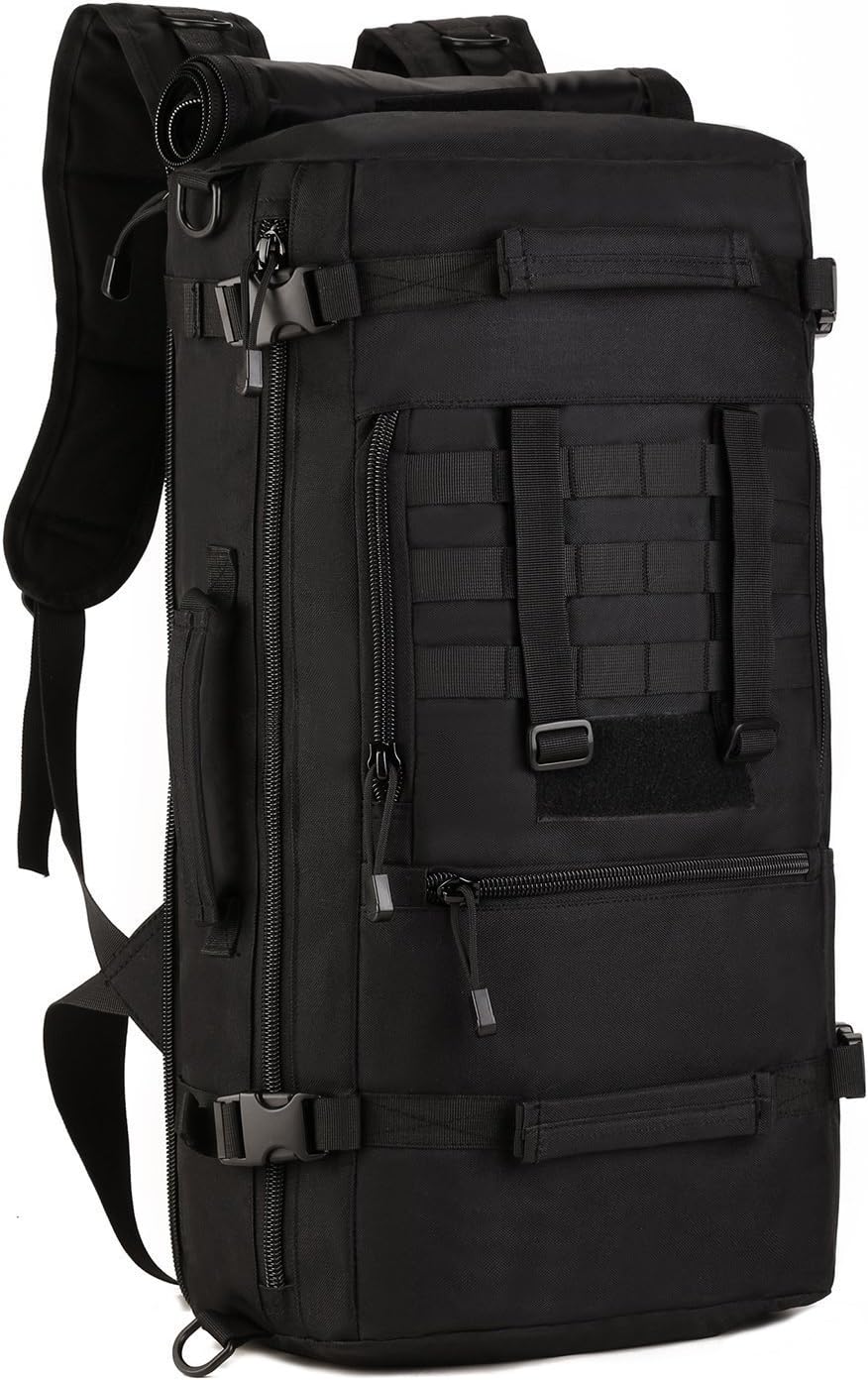 Cinmaul Tactical Military MOLLE System Assault Backpack Pack 3 Way Modular Attachments 50L Large Waterproof Bag Rucksack Outdoor Gear For Cycling Camping Trekking