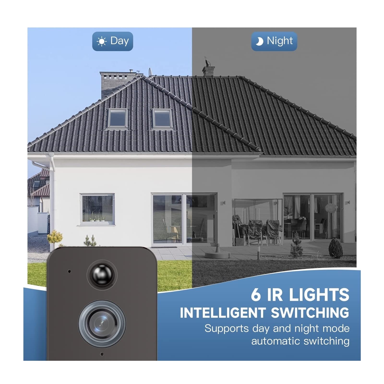 Wideodomofon, Inteligentny dom Bezprzewodowa kamera Wideodomofon Cyfrowy dzwonek do drzwi zewnętrznych Domofon HD Night Vision Ochrona bezpieczeństwa(No Battery)