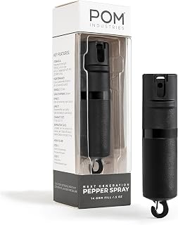 Pepper Spray Flip Top Snap Hook - Maximum Strength OC Spray Self Defense - Tactical Compact & Safe Design - Quick Key Release - 25 Bursts & 10 ft Range - Accurate Stream Pattern