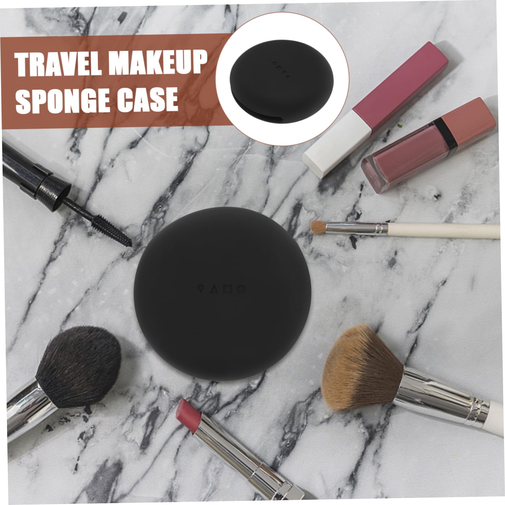 POPETPOP Silicone Cosmetic Box Powder Puff Case for Travel Silicone Powder Puff Case Face Puff Container Makeup Puff Case Silicone Powder Puff Holder Silica Gel Makeup Splash Storage - Image 3