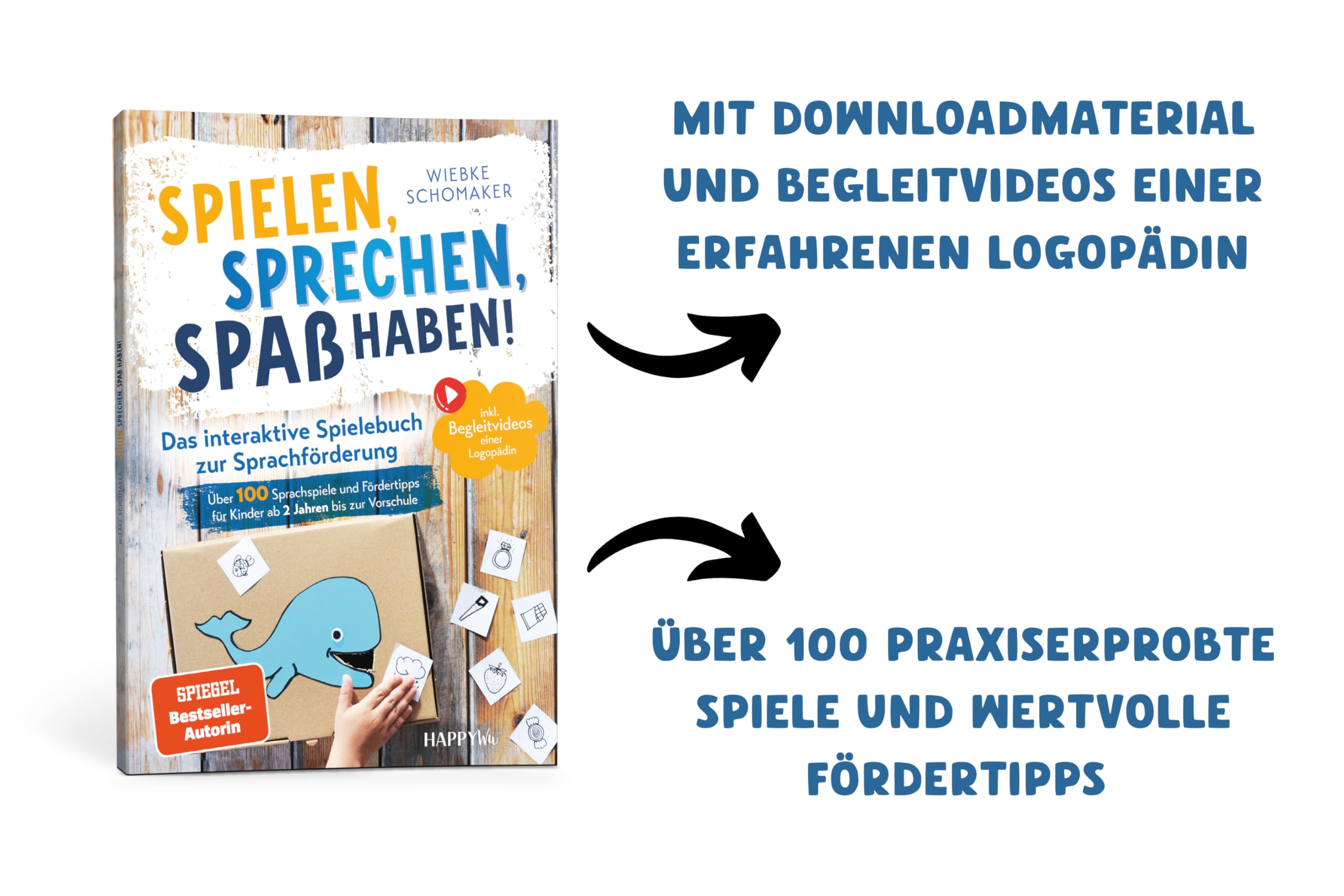 Spielen, Sprechen, Spaß haben! Das interaktive Spielebuch zur Sprachförderung: Über 100 Sprachspiele und Fördertipps für Kinder ab 2 Jahren bis zur ... einer Logopädin (Starke Sprache)