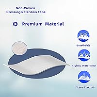 Vista 5 de Cinta de retención de vendaje no tejida, 4 pulgadas x 11 yardas, vendaje adhesivo suave, hipoalergénico y transpirable, cinta de vendaje de grado