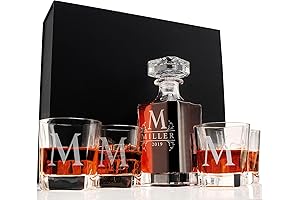 Personalized Whiskey Decanter Set: Custom Liquor Decanter | Groomsmen, Dad, Father's Day, and Special Men