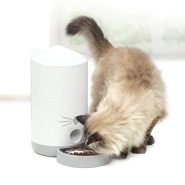 Foto 2 de 6 de Catit Pixi Smart - Comedero automático para Gatos, Control Mediante aplicación, 1,2 kg, Color Blanco y Gris