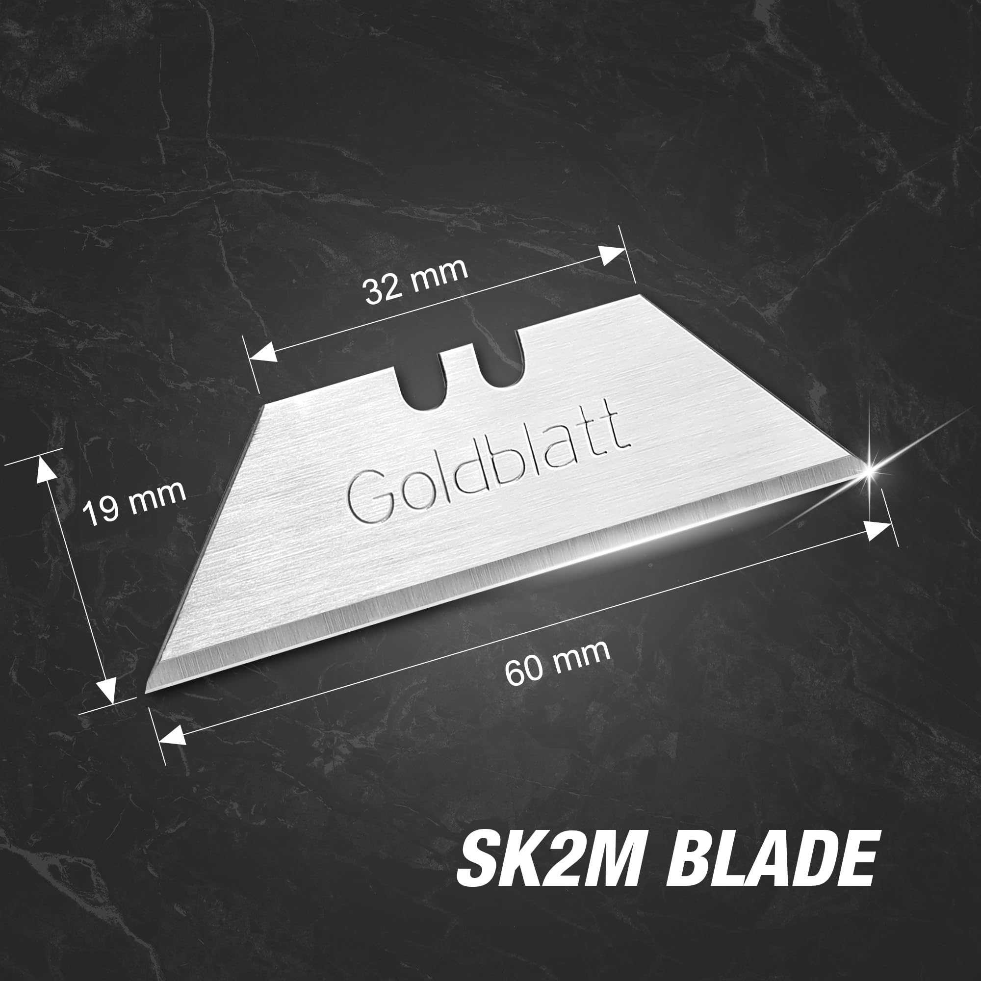 GOLDBLATT 100-PACK Uniwersalny wkład z ostrzem | Ostrza Heavy Duty Utility Premium hartowana stal SK2M z dozownikiem