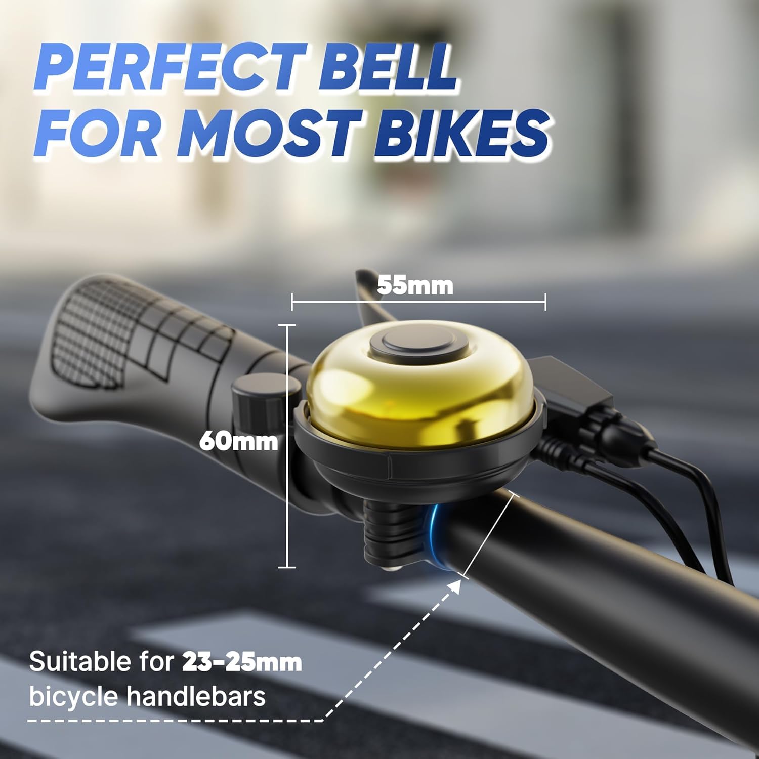 Campanello per Bicicletta, 120 db, Alluminio Impermeabile e Antiruggine, Adatto per Bicicletta, Scooter, Triciclo, Mountain Bike