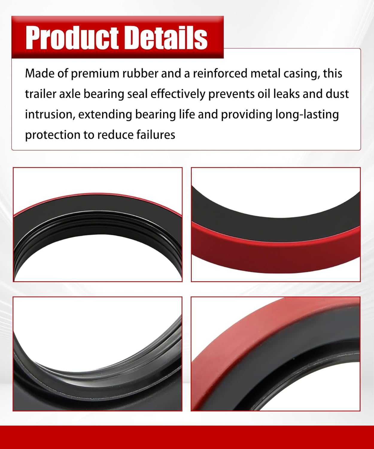 4PCS 010-056-00 Oil Seal Bearing Fits for Dexter 10K, 12K, & 15K Trailer Axles AL-KO 10K-16K Rockwell 12K-16K Axles,Replaces Part Number 091023 568217