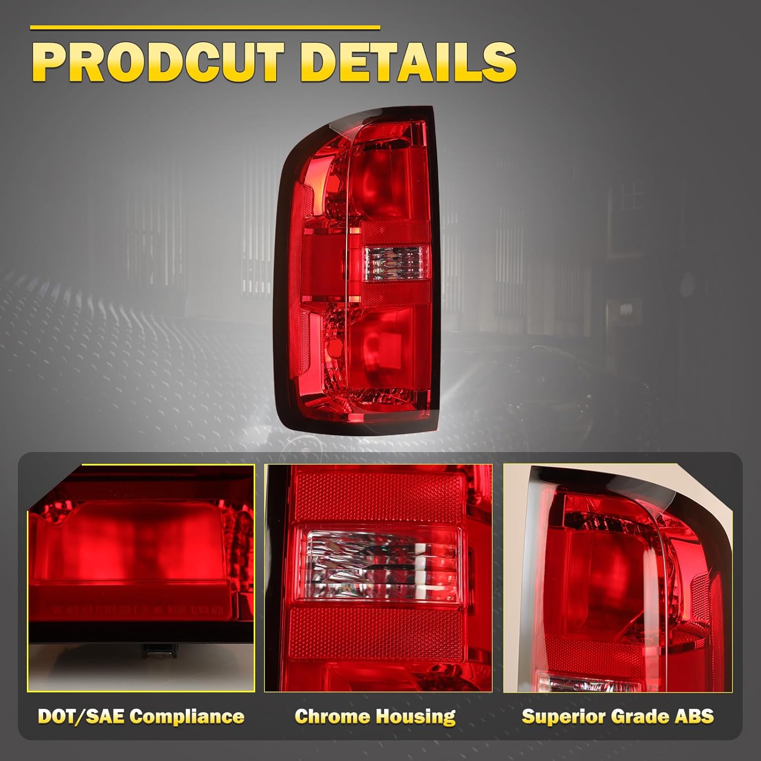 AUTOWIKI Tail Light Assembly for 2015-2022 Chevy Colorado, Red Clear Lens Taillights Brake Lamp OEM Style Replacement for 15-22 Colorado Driver Left Side 1pcs