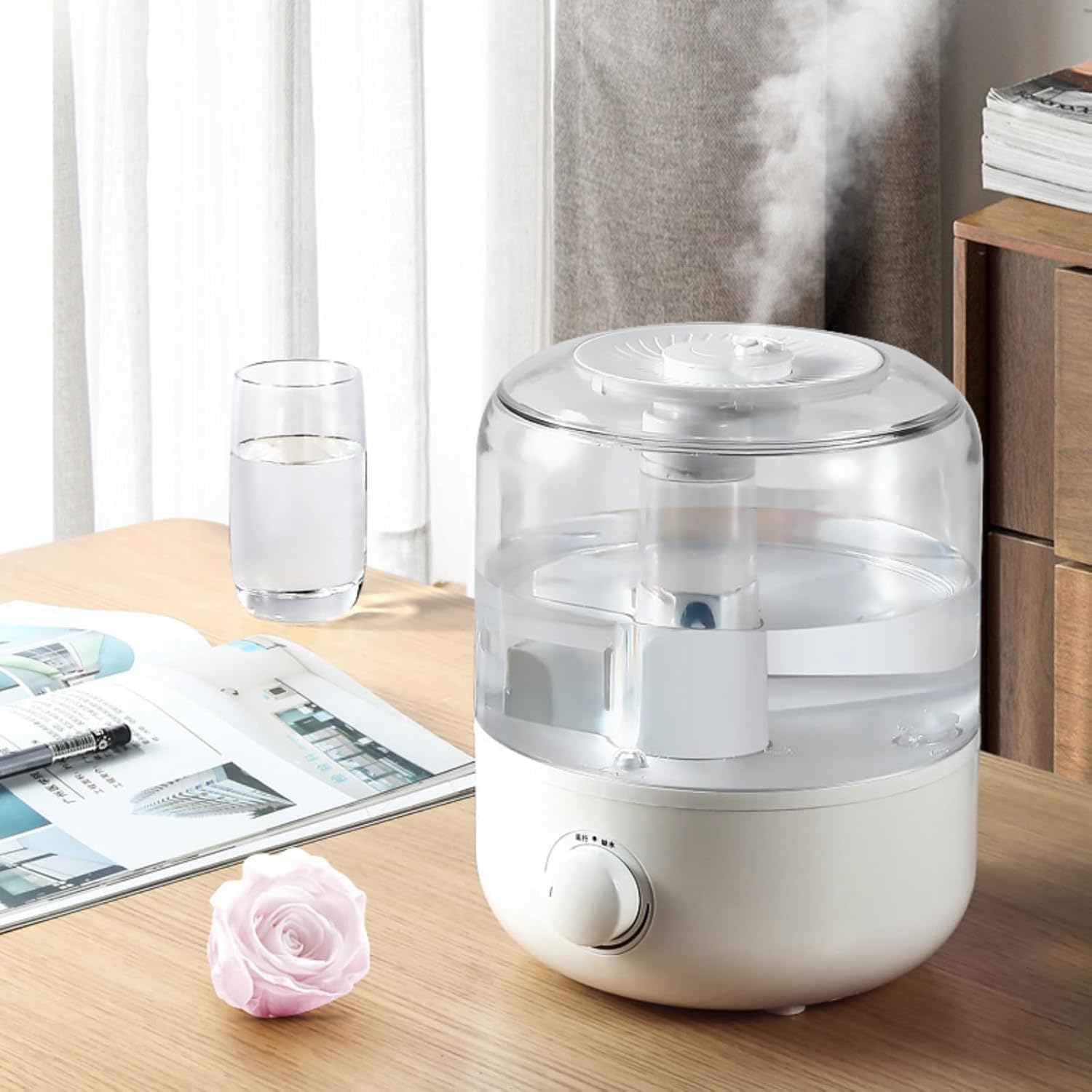 Double Spray On Water Humidifier Home Quiet Bedroom Large Capacity Pregnant Baby Purifying Air Aromatherapy Atbulizer