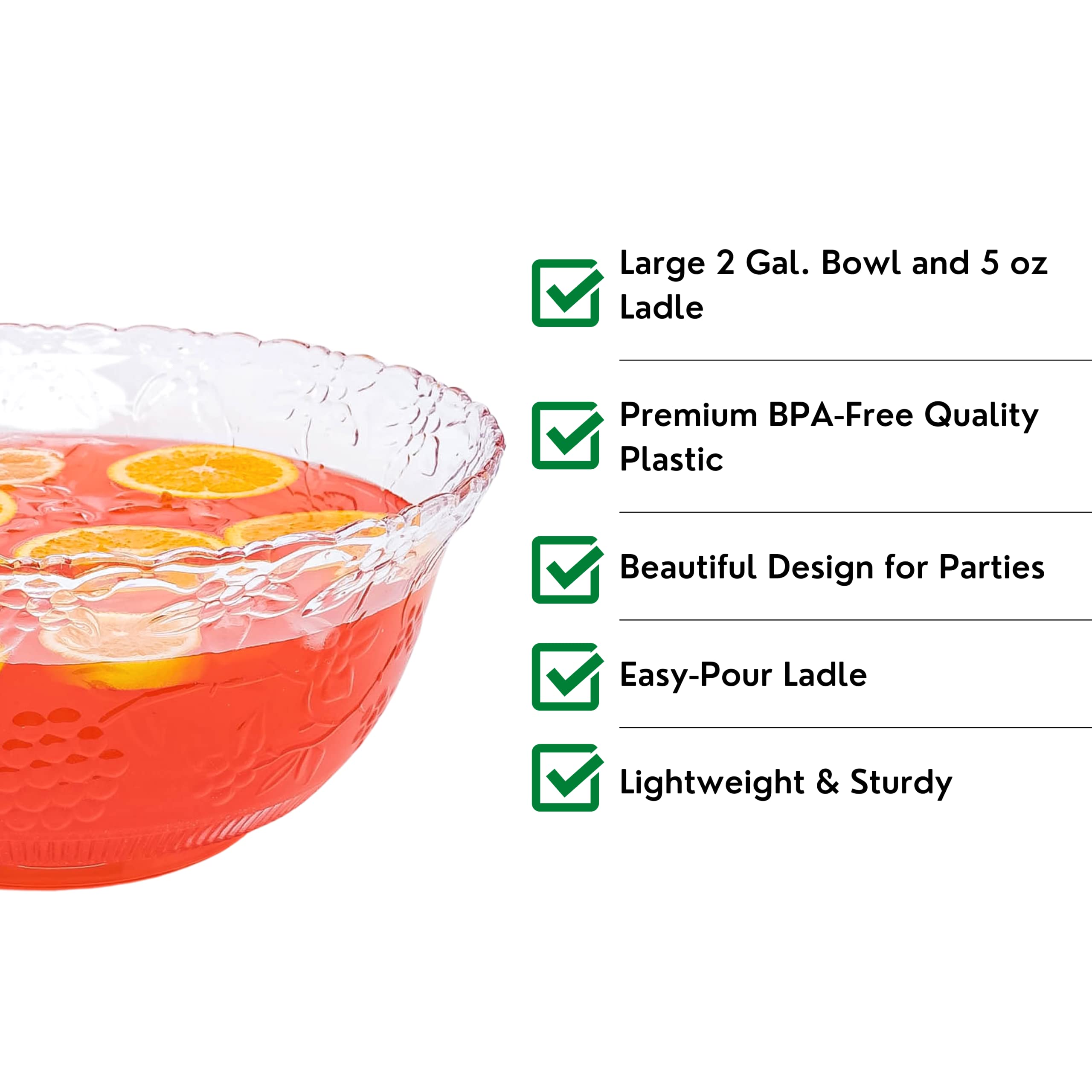 Amazon.co.jp: プレミアム大型クリアプラスチックパンチボウルセット