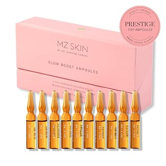 MZ SKIN Glow Boost Ampoules .06 fl oz x 10 | 5-Day Brightening Treatment with Vitamin C, Glycolic & Lactic Acid | Enhances Radiance for Dull, Uneven Skin