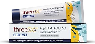 three60+ RAPID PAIN RELIEF Gel | Get Immediate and Long Lasting Relief from Arthritis Pain | Erandmool, Nirgundi, Wintergreen Oil, and Shallaki | Fast-Absorption | Non-Staining | 50g Gel Pack of 1
