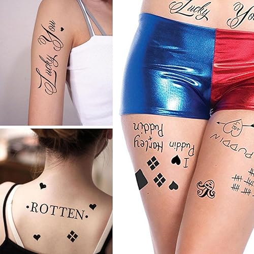 Miniatura 7 de 5 hojas de tatuajes temporales de tatuajes adhesivos perfectos para Halloween, cosplay, disfraces y accesorios de fiesta