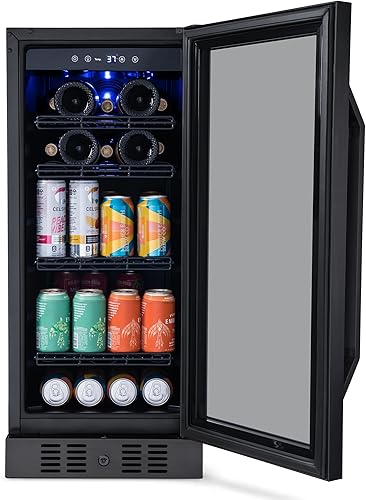 Miniatura 13 de NewAir Refrigerador de vino con puerta de vidrio de 15 pulgadas  80 latas o 33 botellas de vino y bebidas  Refrigerado por compresor, termostato