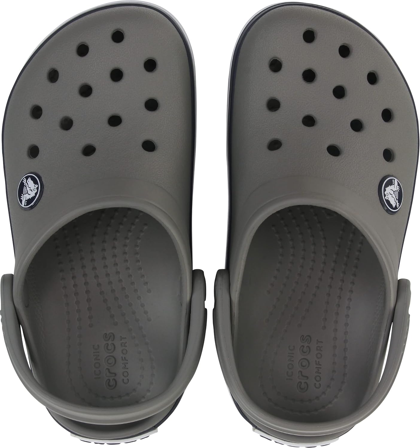 Crocs Unisex-Child Crocband Clogs (Little Kid/Big Kid), Smoke/Navy, 5 Big Kid