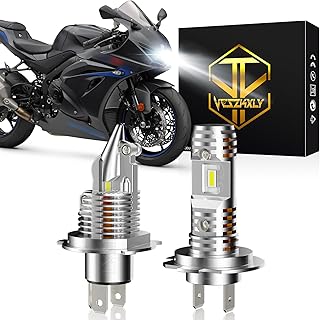 Compatible for 2004 2005 Suzuki GSXR 600 750/2003 2004 Suzuki GSXR 1000 Headlight Bulbs High Low Beam, H4 H7 Light Bulbs Kit, 500% Brightness 6000K White 55W, 2-Pack