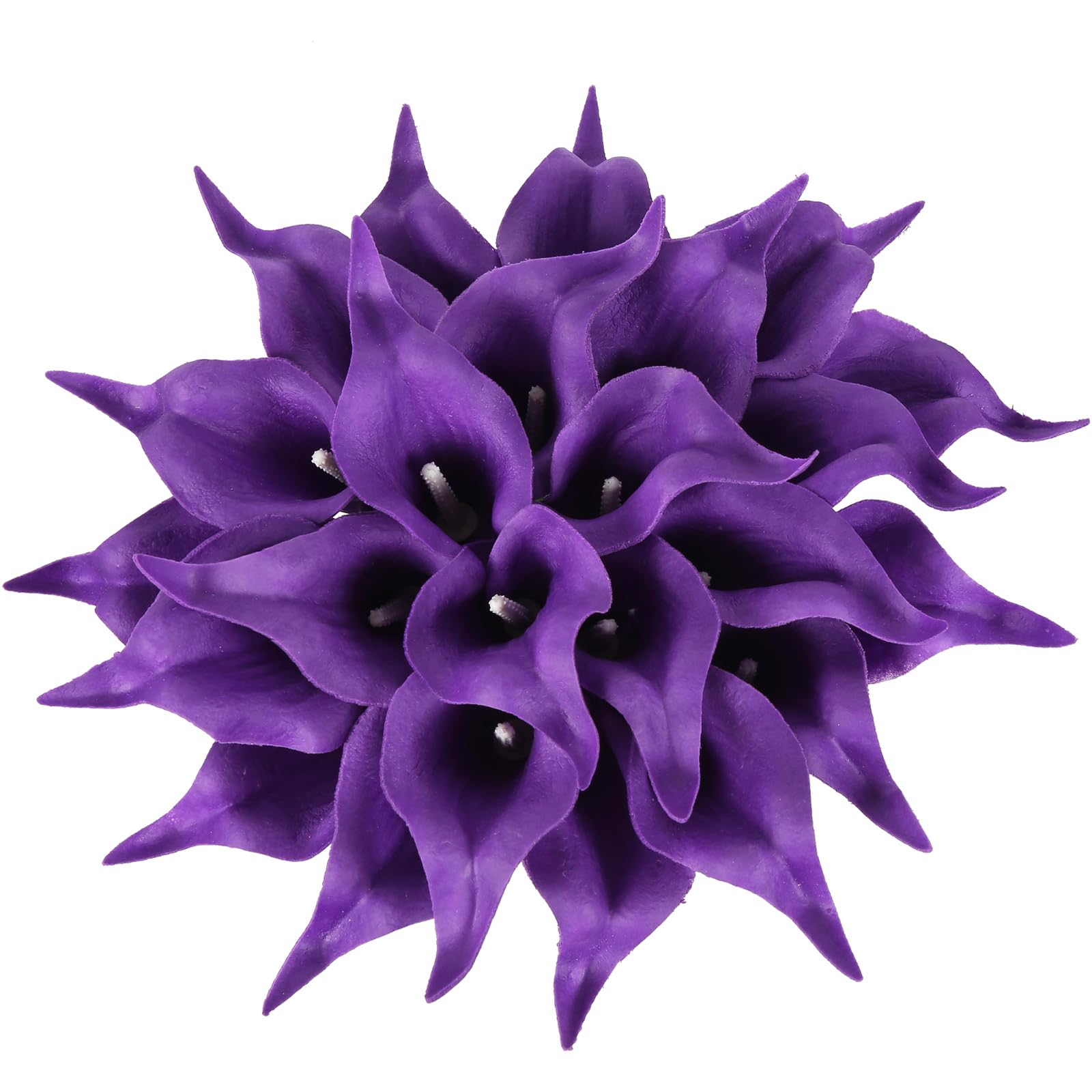IPOPUCalla Lily Artificial Flowers 24PCS Artificial Flowers 13.4" Real Touch Flowers Fake Flowers Adornos para Sala Flowers for Home Garden Office Party Wedding(Dark Purple)