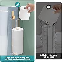 Vista 3 de Conworld Soporte de pared para almacenamiento de papel higiénico, dispensador portarrollos de papel higiénico sobre el tanque de reserva