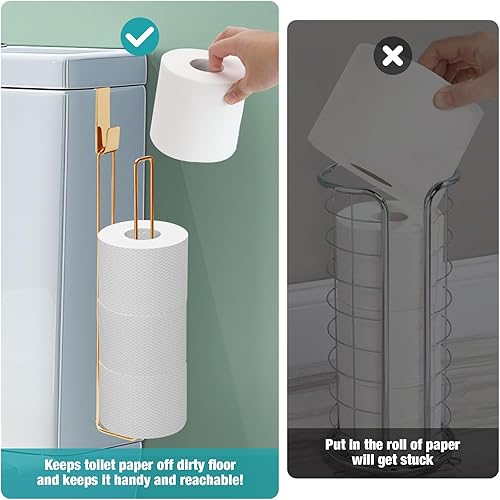 Miniatura 3 de Conworld Soporte de pared para almacenamiento de papel higiénico, dispensador portarrollos de papel higiénico sobre el tanque de reserva