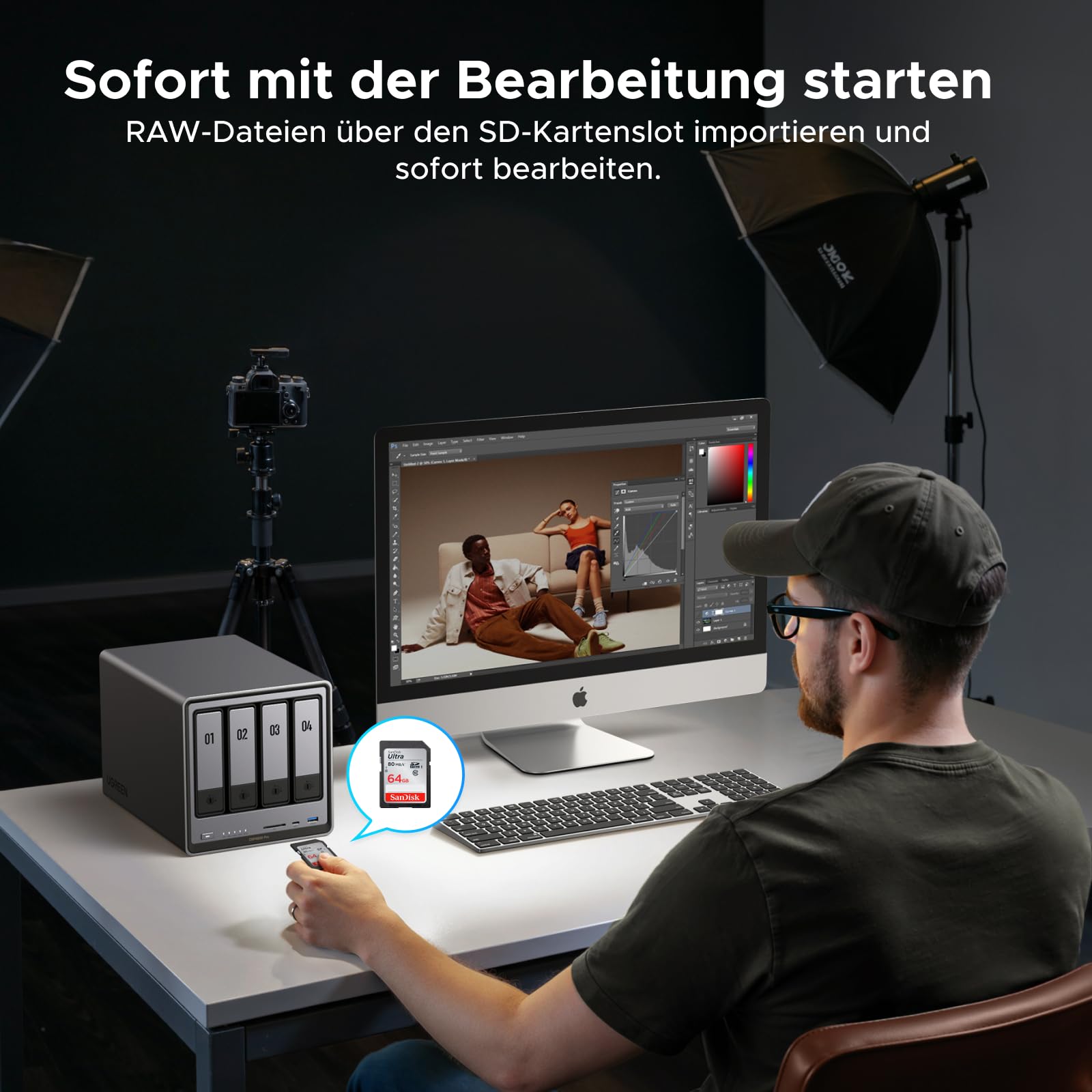 UGREEN NASync DXP4800Pro 4-Bay NAS mit 2X 100W USB-Kabel (2er-Pack)