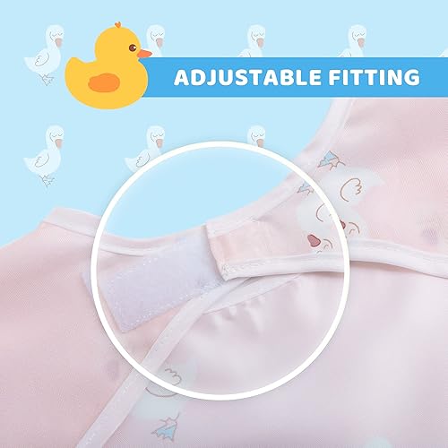 Miniatura 4 de Little Dimsum Baby Bib with Pocket Waterproof Toddler Bibs Infant Feeding Bibs for Boys and Girls, Pack of 2 Colors